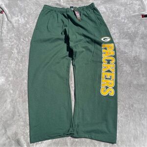 NWT VTG NFL Green Bay Packers Joggers Mens XL  Baggy Sweatpants Spellout Green
